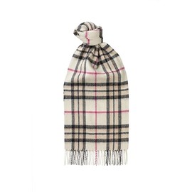Glen Isla 100% Cashmere Classic Tartan Brushed Cream - Made In Scotland