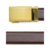Mission Belt Men's Ratchet Belt - Lux - Gold Buckle/Brown