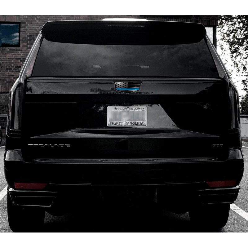 American Black Flag Aluminum Overlay Front Taigate Emblems Set for