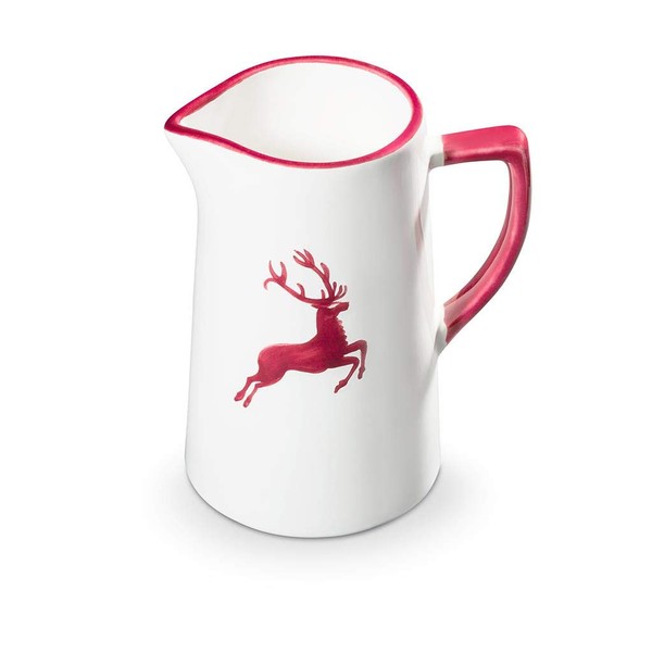 GMUNDNER KERAMIK Water Jug Capacity: 0.7 Litres Bordeaux Red Deer