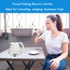 Food Grade Silicone Portable Collapsible Electric Travel Kettle (White)