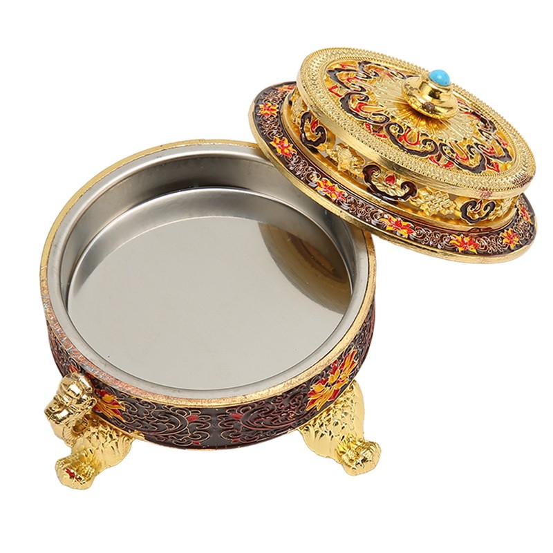 Trinket Incense Burner with Lid Handcraft Antique Polished Process for