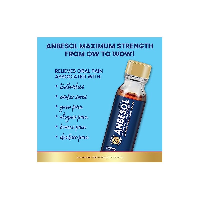 Anbesol Maximum Strength Oral Anesthetic Liquid - 0.41 fl oz