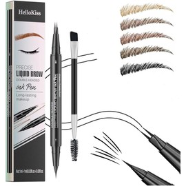 Microblading Eyebrow Pen,Liquid Eyebrow Pen,Magical Curved Brow Pen, Microblading EyebrowPen Waterproof (Black)