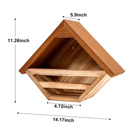 Wooden Dove Nesting Box for Outside, Open Mourning Dove House, Outdoor Weatherproof & Ventilated Pigeon House, Safe & Roosting Shelter for Pigeons, Doves & Medium Birds, Design for Garden, Balcony