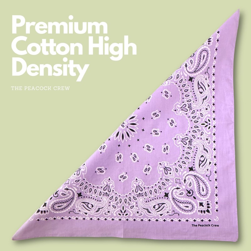 The Peacock Crew Lavender Bandana in Premium Soft Cotton for