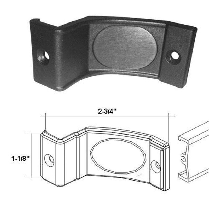 Coastal Shower Doors Bypass Replacement Nylon Towel Bar Bracket, Black