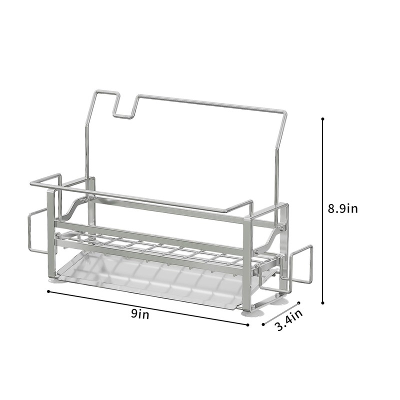Kloahmo 304 Stainless Steel Rustproof Kitchen Sponge Holder - Suction