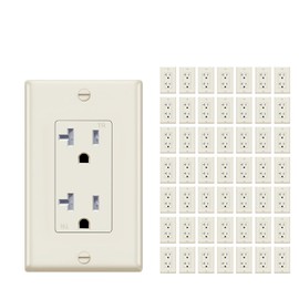 Micmi 20A Decorator Receptacle Outlet, Tamper Resistant, Decorative Electrical Receptacle Outlet, 20 Amp 125 Volt, Grounding with Wall Plate UL Listed (50Pack, Ivory)