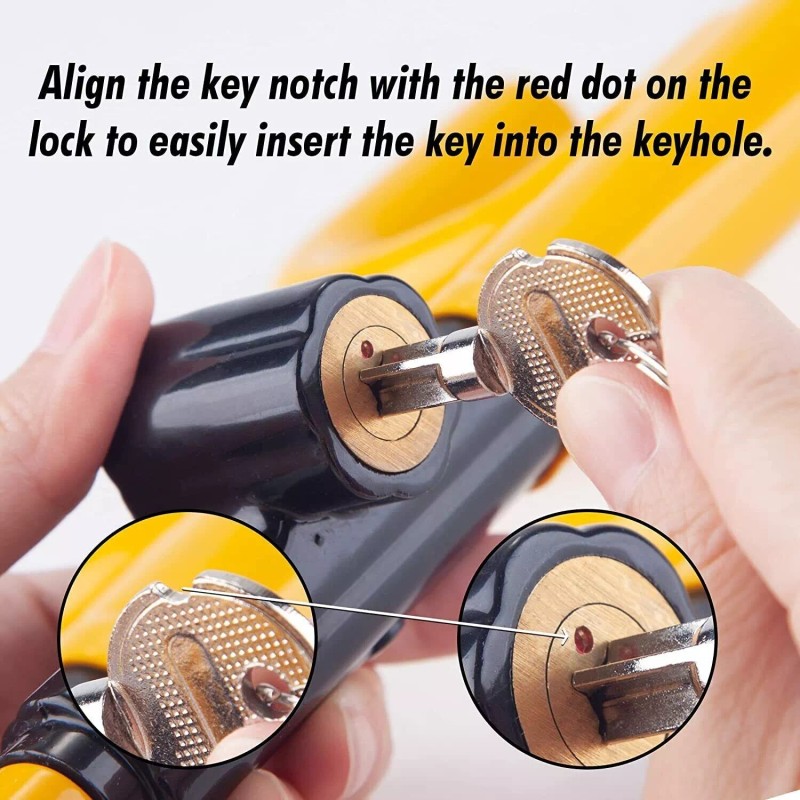 CARTMAN Vehicle Steering Wheel Lock, Car Anti-Theft Yellow