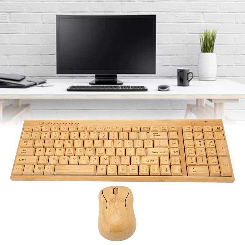 Computer Wireless Devices 2.4GHz Wireless Connection Plug and Play Bamboo