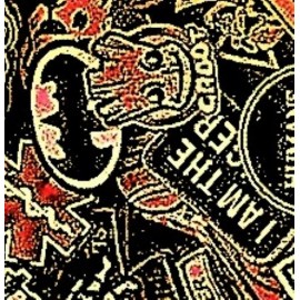 V. President  V. President Biker Title Rank Tag Embroidered Iron On Patch White Blue