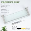 Alise Bathroom Glass Shelf with Stainless Steel Railing, Brushed Nickel