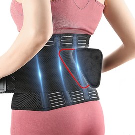 Soporte Ajustable con Placas de Acero para Aliviar el Dolor de Espalda y Proteger Músculos, Ideal para Hombres y Mujeres en Gimnasio, Carga de Peso y Deportes (Medio)