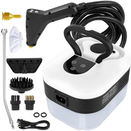 1200ml Handheld Steam Cleaners,Pressurized Multi-Surface Steam Cleaner with 5pcs Accessories,for Home Upholstery Car Floor Window Grime Grease Grout and Tile (White-1200ml)