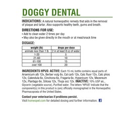HomeoPet Doggy Dental, Dental Care for Dogs, 15 Milliliters