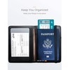 Mymazn Black Passport Holder Passport Wallet with Clear Pocket Passport