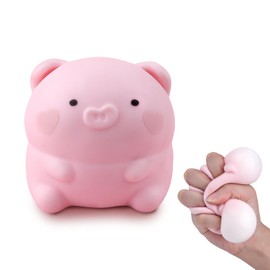 Anboor Pig Squishies Toy,Stretchy Pig Animal Stress Ball Toy,Sensory Simulation Pig Relief Stress Toy for Kids and Adult as Birthday Party