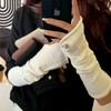 Women's Korean Edition Hotfix Cap Sleeve Covers for Fall/Winter Arm Holder Khaki XT02 Dummy Sleeve + Free Size 10ea