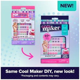 Cool Maker, Repuesto del Estudio Pop, más de 50 cuentas con gemas, 3 pulseras de la amistad, kit para hacer pulseras, juguetes infantiles artísticos y de manualidades para niñas