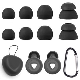 MZY LLC Ear Plugs for Sleeping Comfy- Reusable Noise Cancelling Ear Plugs for Sleep,Deep Focus, Travel, Concerts, Commuting, Sports, with 8 Tips in XS/S/M/L(Black) and 1 storage case