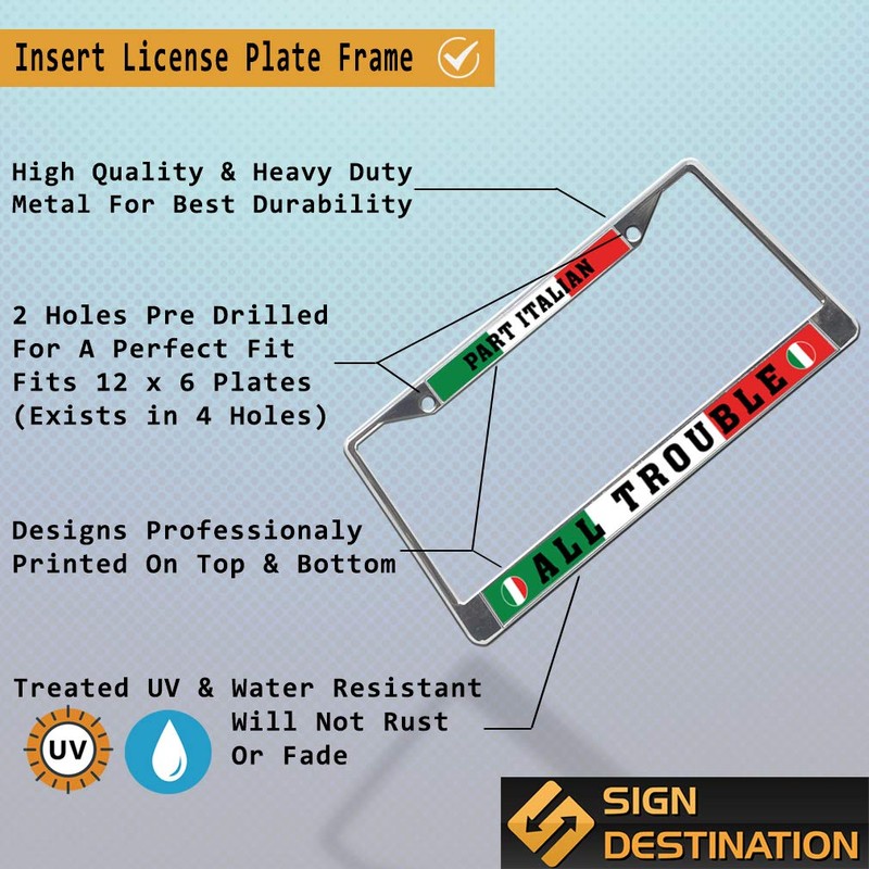 Sign Destination Metal License Plate Frame Irish Car Auto Tag
