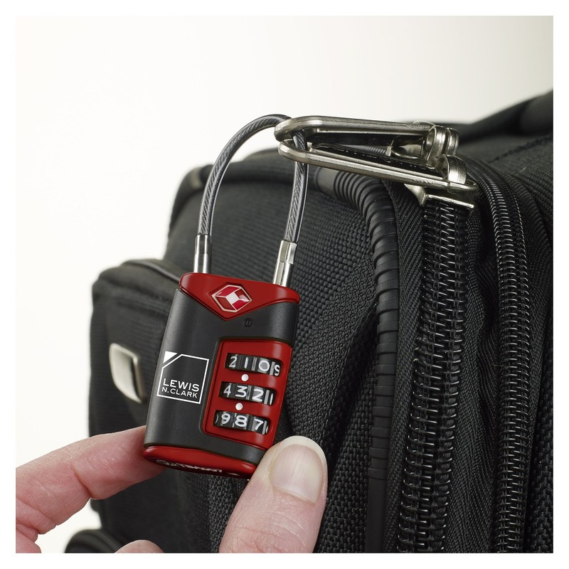 Lewis N. Clark TSA-Approved Combination Luggage Lock With Steel Cable