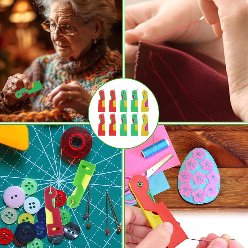 10 Pcs Automatic Threading Aid Needle Threader, Automatic Needle Threader,