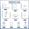 PH PandaHall 60pcs 10 Styles Alloy Nail Charms, Star/Snowflake/Cross Nail