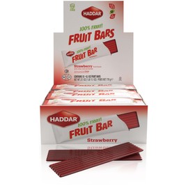 Haddar 100% Fruit,. Strawberry Fruit Leather Bars (Box of 55)