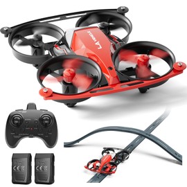 Drones for Kids 8-12 Mini Small Drone Indoor Toys for Age 10-12 12-14 Boys, 2 in 1 RC Quadcopter & Car with Jump Fly, Land Mode, 24 Piece Track Racing, Orbital Mode, 360 Flip,2 Batteries,Altitude Hold