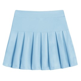 Arshiner - Faldas de tenis para niña con pantalones cortos, falda plisada atlética, falda de rendimiento con bolsillos para niños de 4 a 13 años, Azul/claro, 8-9 Años