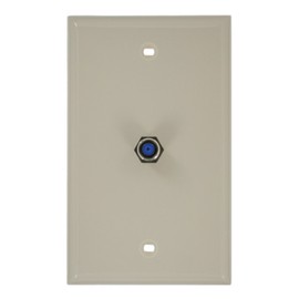 Leviton Standard Video Wall Jack, F Connector, 80781-T, Light Almond