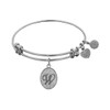 Jewelry Affairs White Brass Initial Letter W Angelica Bangle Bracelet,
