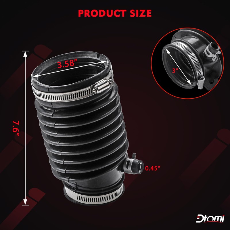 Engine Air Intake Hose w/Clamps Compatible With Honda Acura Vehicle