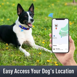 Erbine Airtag Dog Collar with AirTag Holder for Medium Dogs, Reflective, Soft Padded & Safety Locking Buckle, Nylon Pet Collars Adjustable for All Breeds, NavyBlue,M