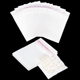 PH PandaHall Transparent OPP Bags, Approx. 1,000 Sheets with Tape, Cellophane Bags, Beads, Parts, Trinket Storage, Jewelry Storage, OPP Bag, Wrapping Bag, Gift Bag, Poly Bag, Small Storage Bag, 3.1 x
