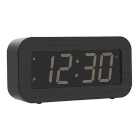 Timegyro Digital Alarm Clock Battery Operated - LCD/LED Display Switchable, Included DC Cable, Dual LED Brightness, Snooze, 12/24Hr