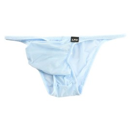 La Paume 620095 Men's Bikini Panties, GUS Fabric, 3D Pouch, Hold Feel, 3D Cup, Half-back Bikini, Made in Japan, saxon blue, M