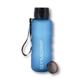 GymDrip Water Bottle 1500 ml - BPA-Free & Tritan - PremiumBottle comfortGrip with Strainer Insert - For Gym, Gym & Outdoor, Robust & Lightweight - Perfect for Gym, Fitness, Everyday Use (Navy Blue)