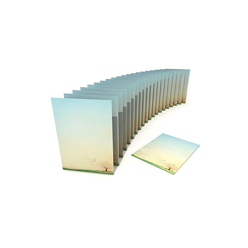 paperandpicture Autumn Watercolour Writing Paper | 20 Sheets DIN A4