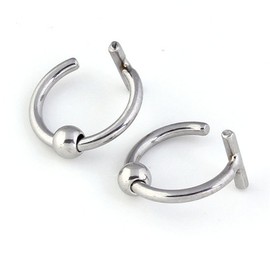 JOVIVI Stainless Steel 16g Fake Lip Ear Nose Cartilage Septum Ring No Piercing,2 pairs