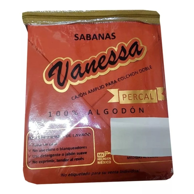 Vanessa Sabana Matrimonial 100% Algodon Percal Chedron Vanessa