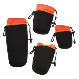 COHEALI 4pcs Camera Lens Pouches Durable Storage Bags with Drawstring Design for Travel Daily Use Compatible with Camera Lenses Soft Velour Interior for Enhanced Protection
