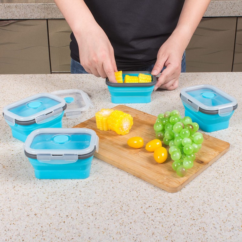 Annaklin Collapsible Food Storage Containers with Lids & Vent, 11.8