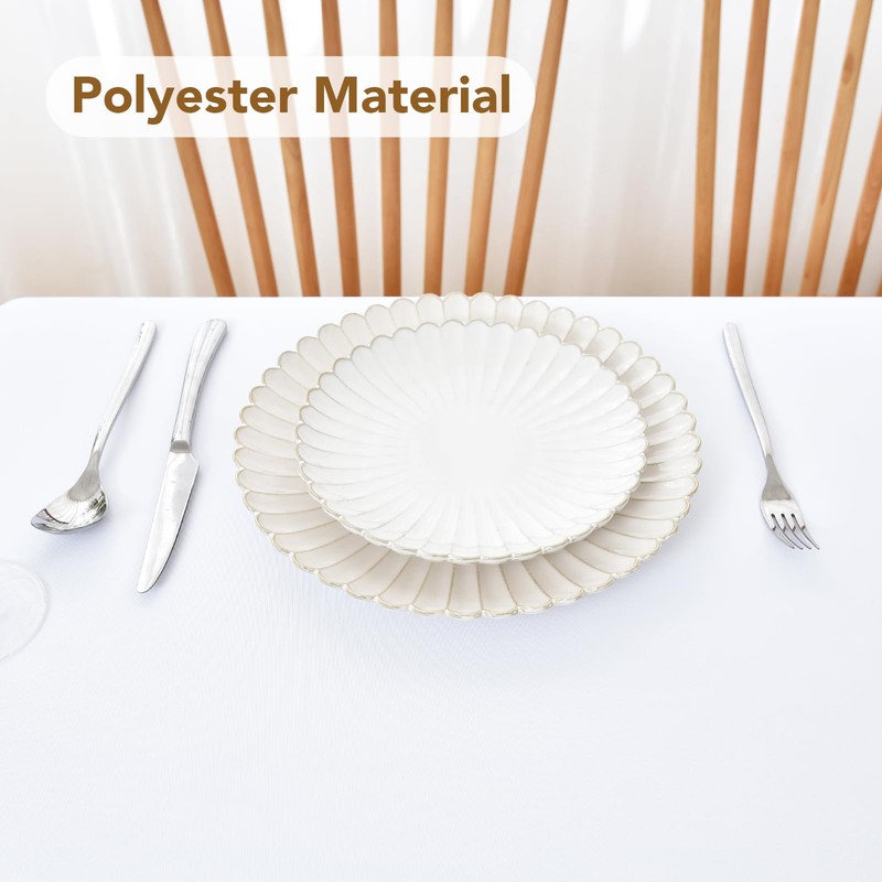 NEWISHER White Oval Tablecloth 70x90 inch, Heavy Duty Polyester Fabric