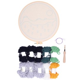 Punch Needle Embroidery Kits Exercise Patience Reusable Embroidery Punch Needle Kit for Starter DIY Crafts