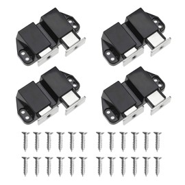 The Lord of the Tools 4X Double Touch Magnetic Catches Push Pull Door Damper Buffer Latches with Mounting Screws for Drawer Wardrobe Cabinet Cupboard Closet