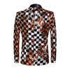 PYJTRL Men Stylish Two Color Conversion Shiny Sequins Blazer Suit