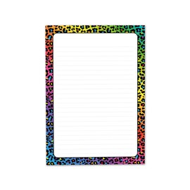 Letter Paper Set Letter Pad with Envelope for Girls Kids Leopard Motif Children's Letter Paper Pad Lined (A5 Pad with 25 Sheets + 15 Envelopes)